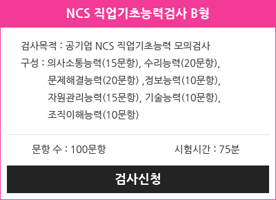 NCS 직업기초능력검사 B형